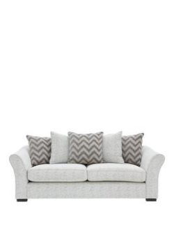 Cavendish Chevron 3-Seater Fabric Sofa